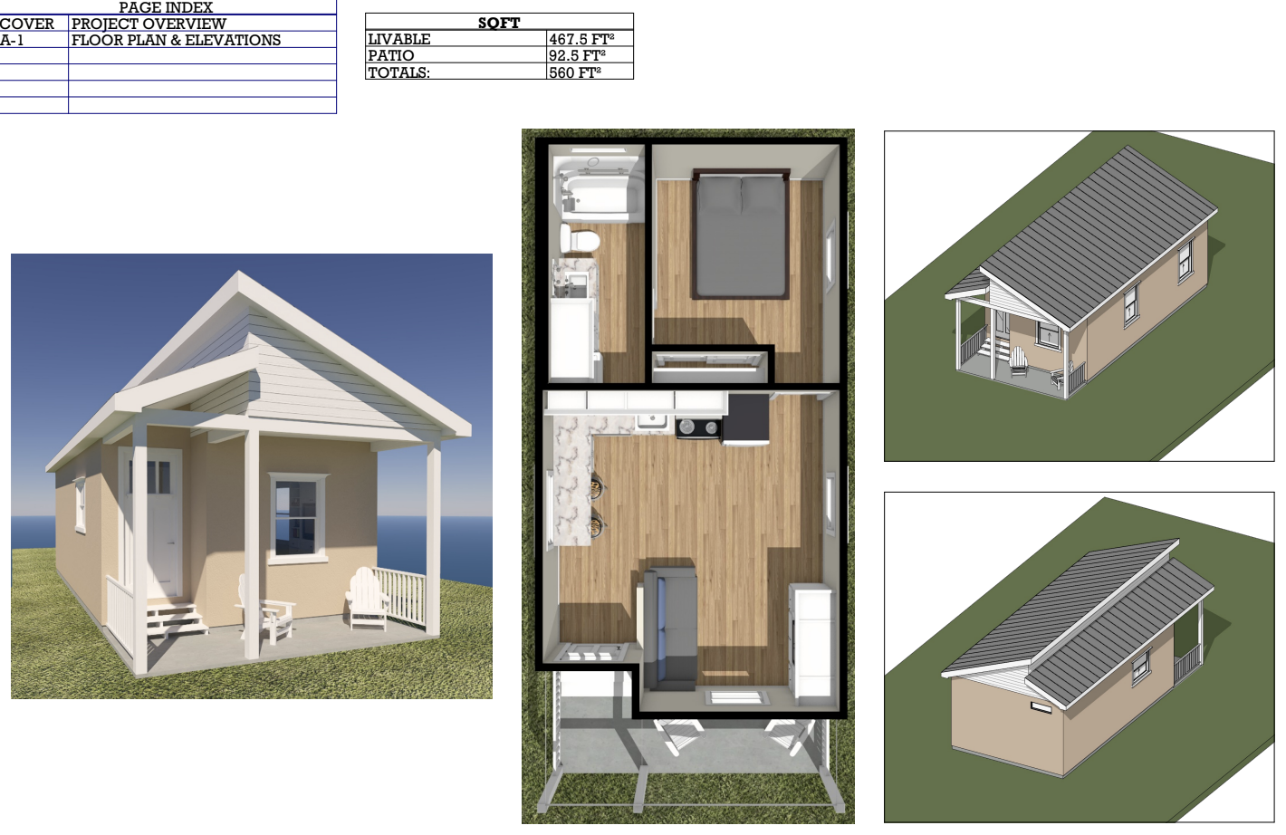 The Cottonwood ADU - 1 bedroom 594 sq ft